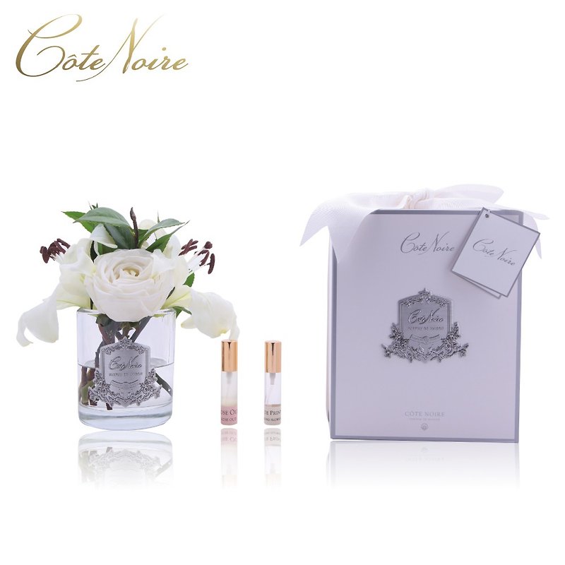 French Côte Noire Ivory White Lily Rose Fragrance Flower Transparent Bottle - น้ำหอม - วัสดุอื่นๆ 