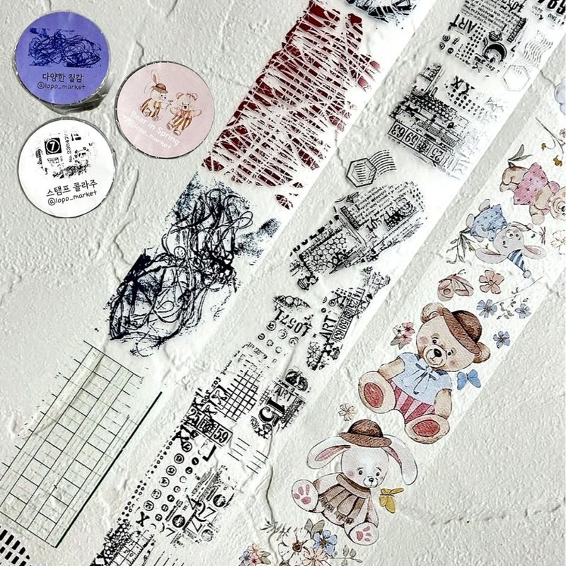 5% Set Discount_3-Piece Masking Tape Set_Vintage ,Textured , Fairy Tale - 紙膠帶/和紙/PET - 其他材質 