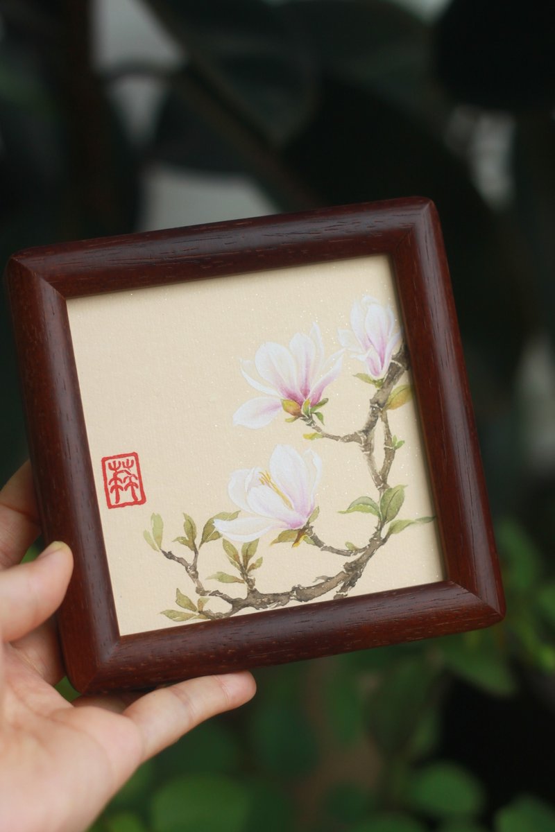 望春玉蘭水墨作品集 | 國畫原作孤品 | 4寸沒骨畫 | 中式書房擺設 - 相框/畫框 - 紙 白色