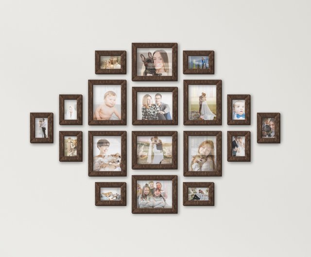 マニーの額縁壁掛けコラージュ 壁掛け木製額縁セット フォトフレームコラージュ 新しいホーム