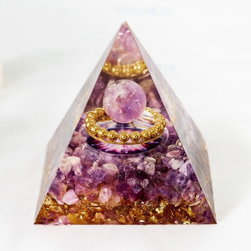 Aogang Energy Pyramid-Amethyst (including consecration)│Focus on your thoughts│Noble Luck, Open Wisdom - Items for Display - Gemstone Purple