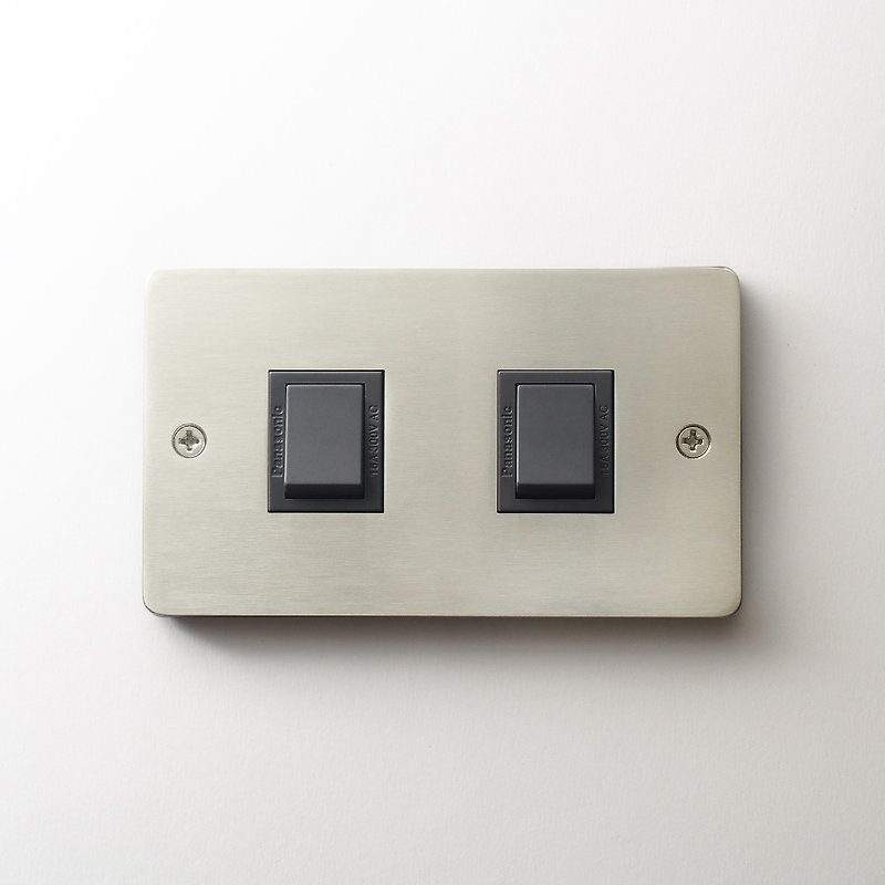 Standard switch panel hairline Silver with Panasonic international brand three-way switch two switches - โคมไฟ - สแตนเลส 