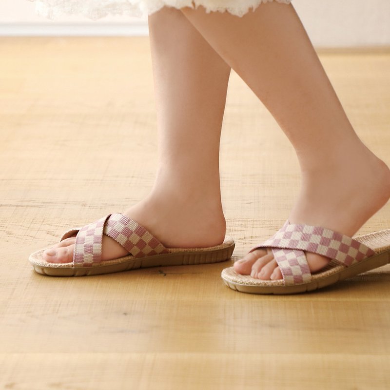 Japan Shimoyama EVA Japanese Style Linen Woven Non-slip Indoor Slippers-Multi-color Men's and Women's Models Available - Indoor Slippers - Cotton & Hemp Multicolor