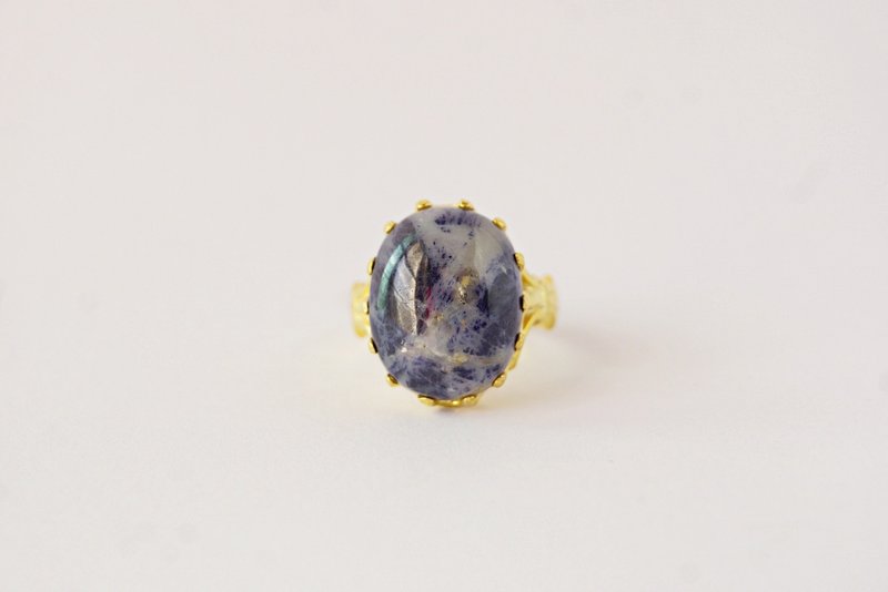 Natural Blue Sapphire 20 Cts Ring Sterling Silver 925 With Gold Plated 9 US. - 戒指 - 純銀 藍色