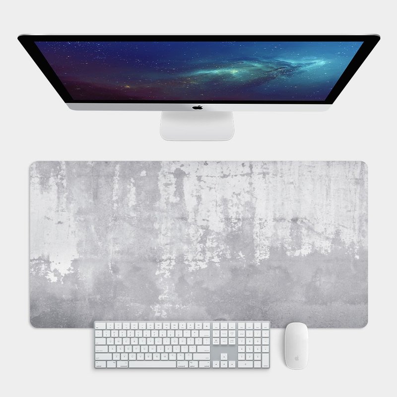 Cement wall gray large size gaming mouse pad placemat desk pad PS106 - แผ่นรองเมาส์ - ยาง สีเทา