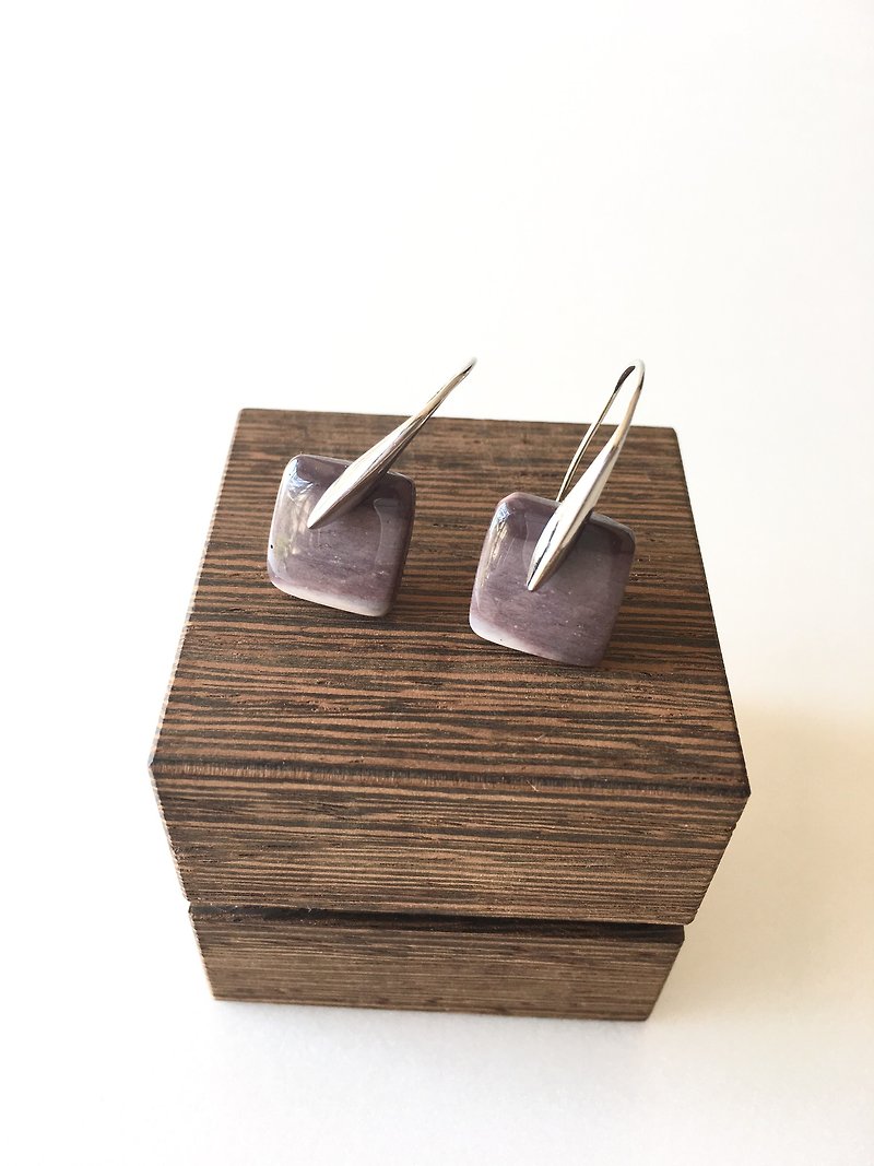 Mookaite Hook-earring SV925 - Earrings & Clip-ons - Semi-Precious Stones Purple