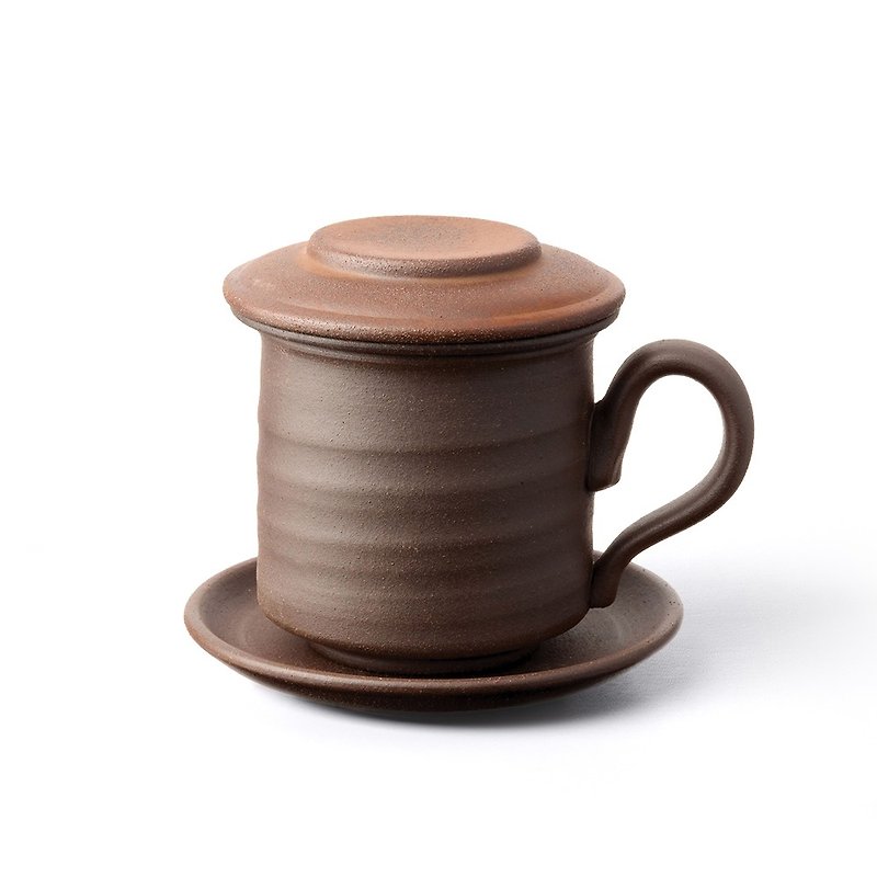 Tao Zuofang│Old rock clay plain surface concentric cups - Teapots & Teacups - Other Materials Brown