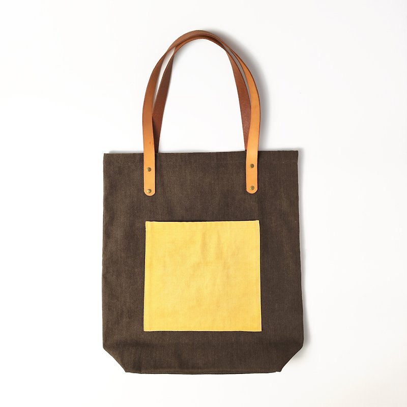 Color-Bump Pocket canvas shoulder bag - Messenger Bags & Sling Bags - Cotton & Hemp 