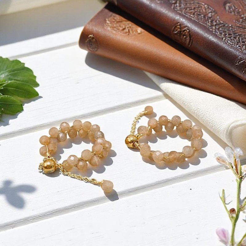 星環指間戒指 草莓晶 橄欖石 海藍寶 綠草莓 太陽石 髮晶 鈦赫茲 - 戒指 - 水晶 多色