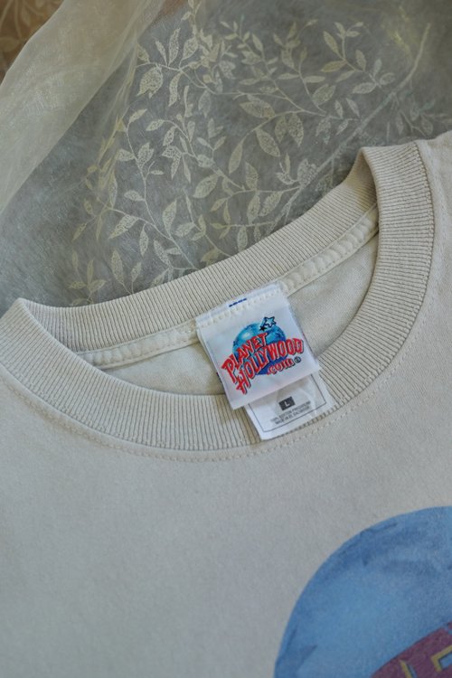 【IONSEOUL】Planet Hollywood Short Sleeve T-Shirt 4JH315 Vintage Planet Hollywood New york Tee Shirt - Shop