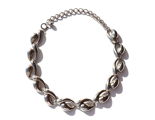 panic-art-market 80s vintage silver color volume necklace