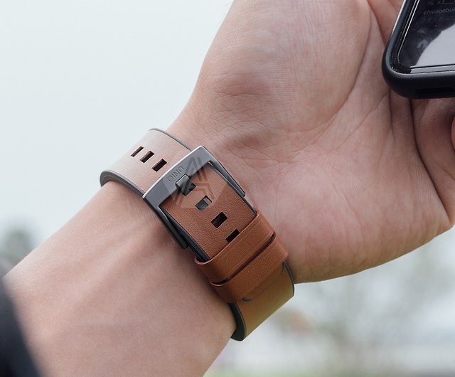Brown Watchbands UNIQ Straden Shop water-repellent - 42/44/45/49mm Apple - Watch leather Pinkoi strap-