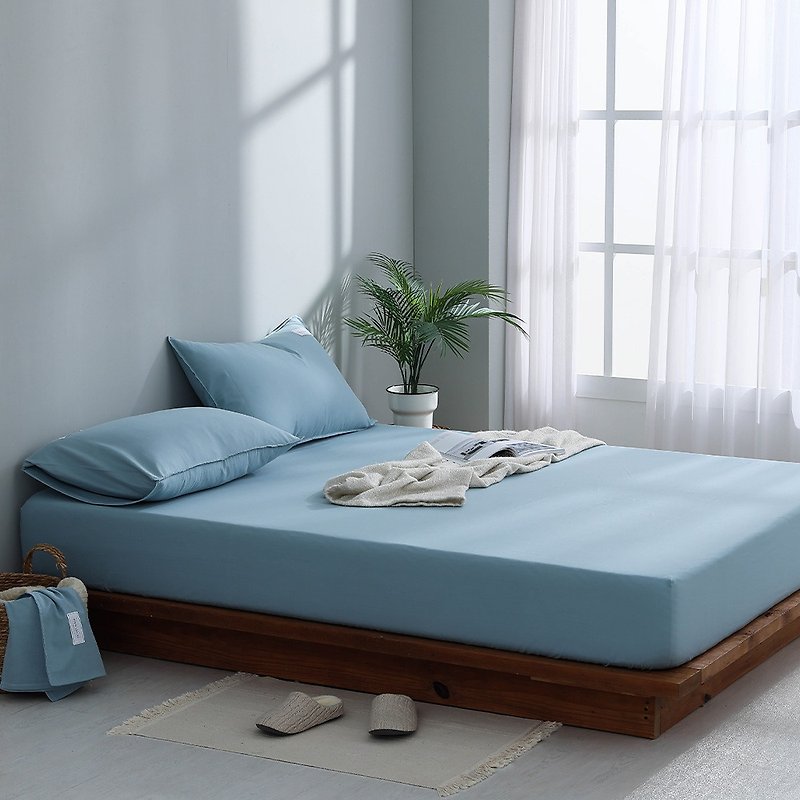 Solid color classic-Yunmiansha three-piece pillowcase bed bag set (glazed green) - Bedding - Cotton & Hemp Green