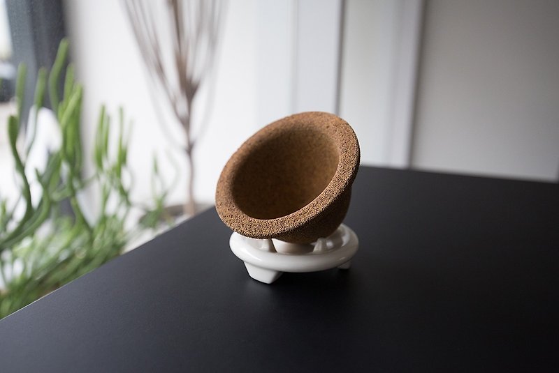 【Filter-free filter cup】【3-piece set for mug】_White base_The world's first ceramic ball sand - เครื่องทำกาแฟ - ดินเผา สีนำ้ตาล