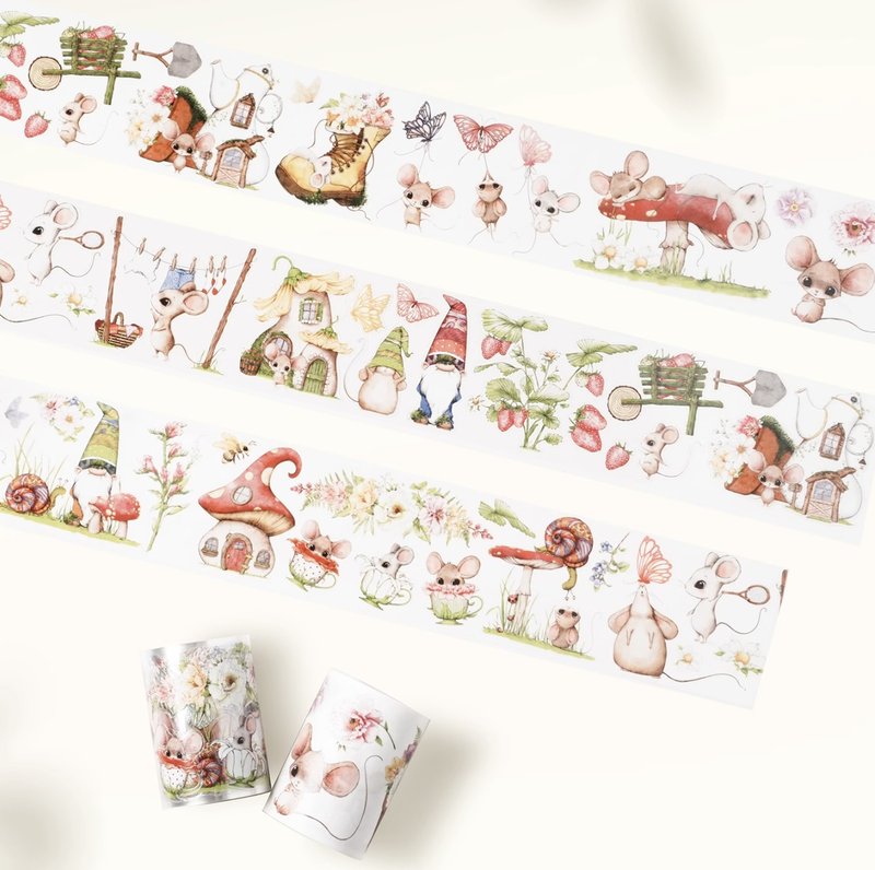 栗吱鼠 PET 和紙膠帶 5米卷 - 膠紙/膠帶/紙膠帶 - 紙 多色