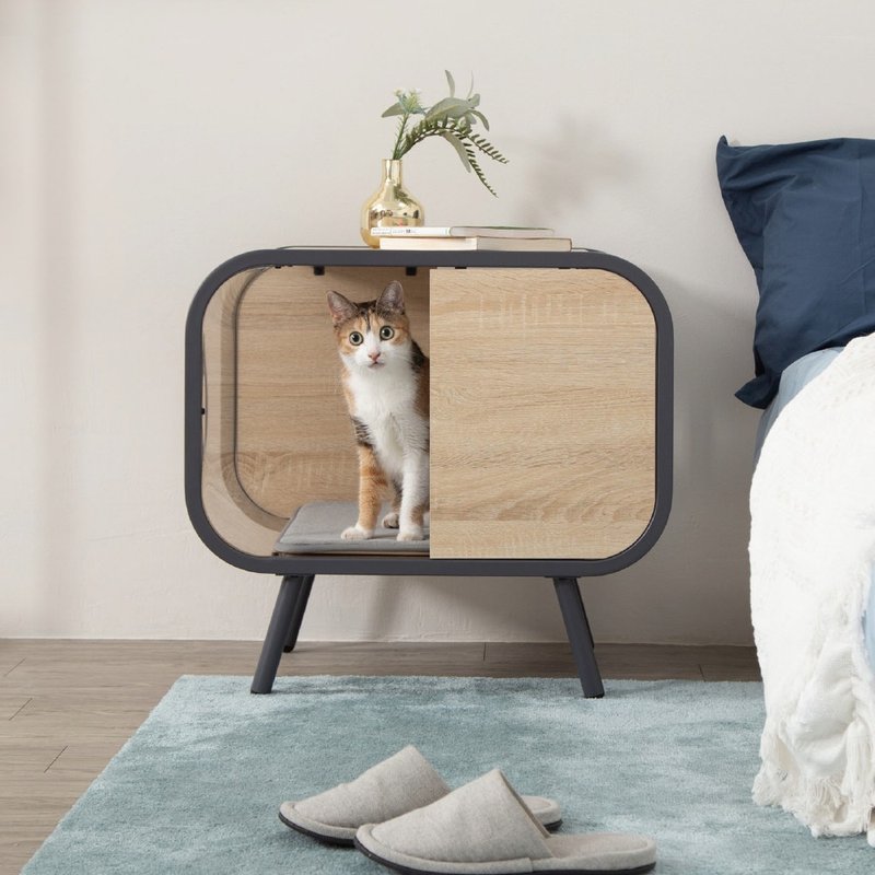 Cat Side Table Beam - Iron Gray - เฟอร์นิเจอร์อื่น ๆ - โลหะ สีกากี