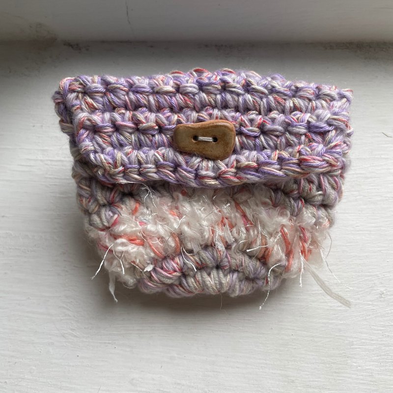 Small button bag-Kemi 4 - Coin Purses - Cotton & Hemp Purple