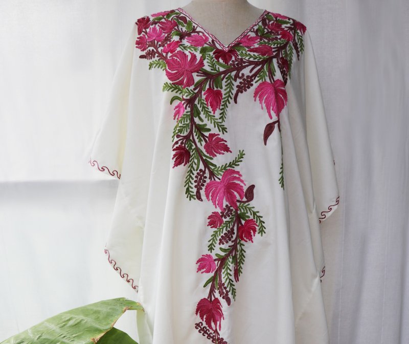 【卡夫坦進口手工】吉普賽風花朵刺繡/卡夫坦兩件套 - 女上衣/長袖上衣 - 其他材質 多色