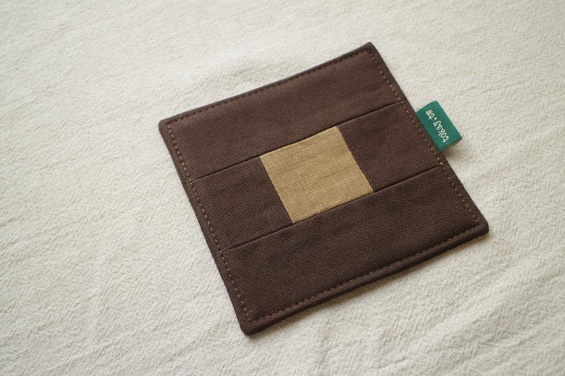 拼布杯墊 110 - 杯墊 - 棉．麻 咖啡色