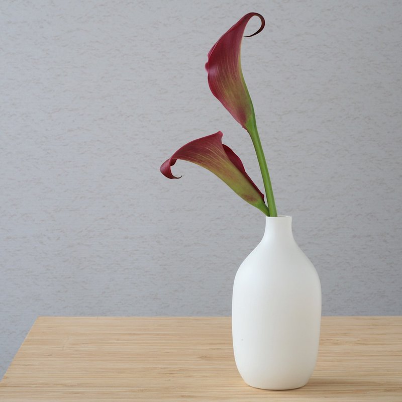 白い磁器の花器 -2 - 花瓶/花器 - 瓷 白色