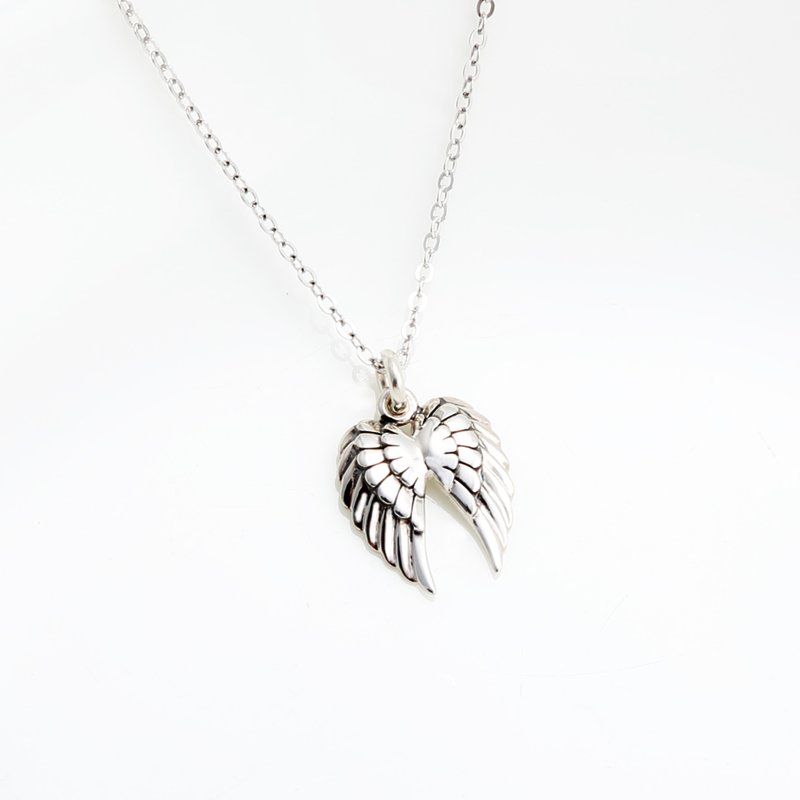 【Angel & Me】Angel Wing s925 sterling silver necklace Birthday gift - Necklaces - Sterling Silver Silver