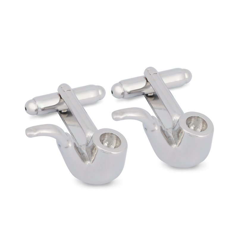 Smoking Pipe Cufflinks - Cuff Links - Other Metals Silver