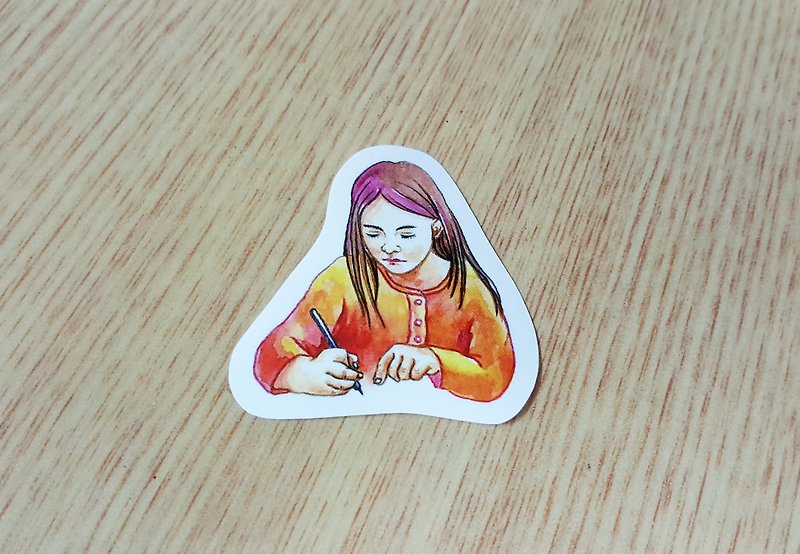 Bonnie painted watercolor rendering Stickers "hot girl wrote" - Stickers - Waterproof Material Multicolor