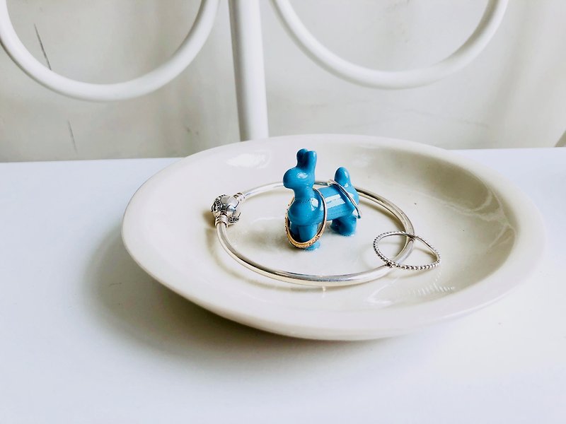 Balloon dog ,Handmake Ceramic Jewellery insert tray - Small Plates & Saucers - Porcelain Blue