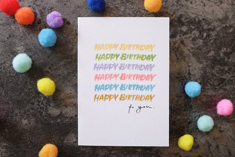 Birthday Handwritten Card, Handmade Card, Happy Birthday - Cards & Postcards - Paper Multicolor