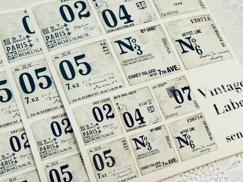 sensiary vintage label sticker no.1 - 卡片/明信片 - 紙 