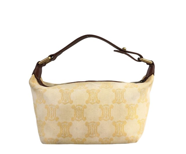 美品　CELINE セリーヌ　パリマカダム　ハンドバッグ　トリオンフ　レザー 日本直送 名牌中古包 】CELINE セリーヌ パリマカダム ハンドバッグ