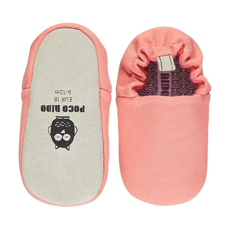 Poco Nido (UK) Baby/BB Shoe/Kids learning Shoe - Plain Lotus Pink - รองเท้าเด็ก - ผ้าฝ้าย/ผ้าลินิน 