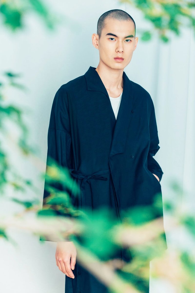 空集合 綁帶外套 (黑) Organic Cotton & Recycle - 男裝西裝外套 - 棉．麻 黑色