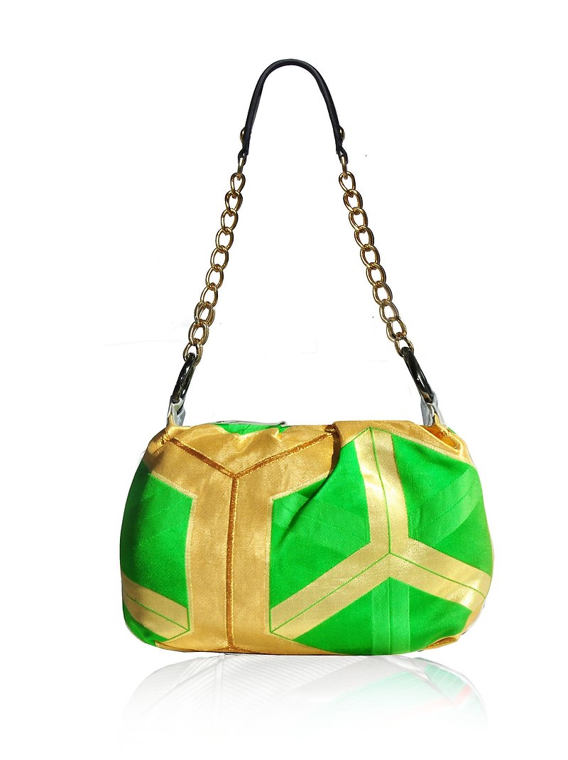 Aline.2 Obi Shoulder Bag - กระเป๋าแมสเซนเจอร์ - ผ้าไหม สีเขียว