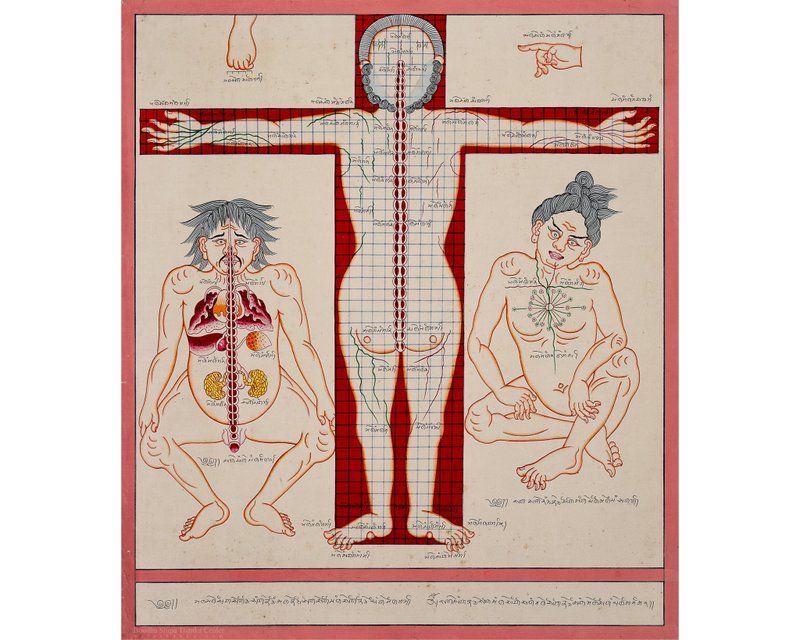 Tibetan Anatomical Chart: An Enlightening Exploration of Human Anatomy - Wall Décor - Other Materials 