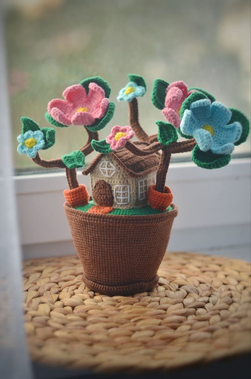 Crochet Pattern Flower Pot Fairy Garden Crochet Flowers English pdf - 手工藝教學/工具書 - 其他材質 