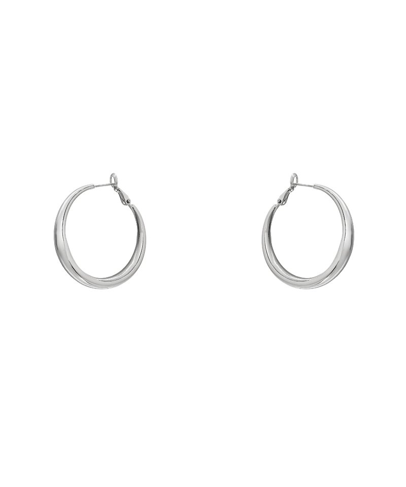 Recovery Finish - Metal Earrings (Silver) - ต่างหู - วัสดุอื่นๆ สีเงิน