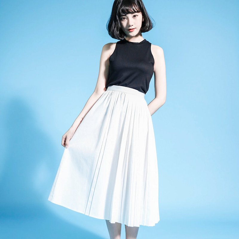 SU:MI said Asymmetry medium asymmetrical skirt _6SF202_ white - กระโปรง - ผ้าฝ้าย/ผ้าลินิน ขาว
