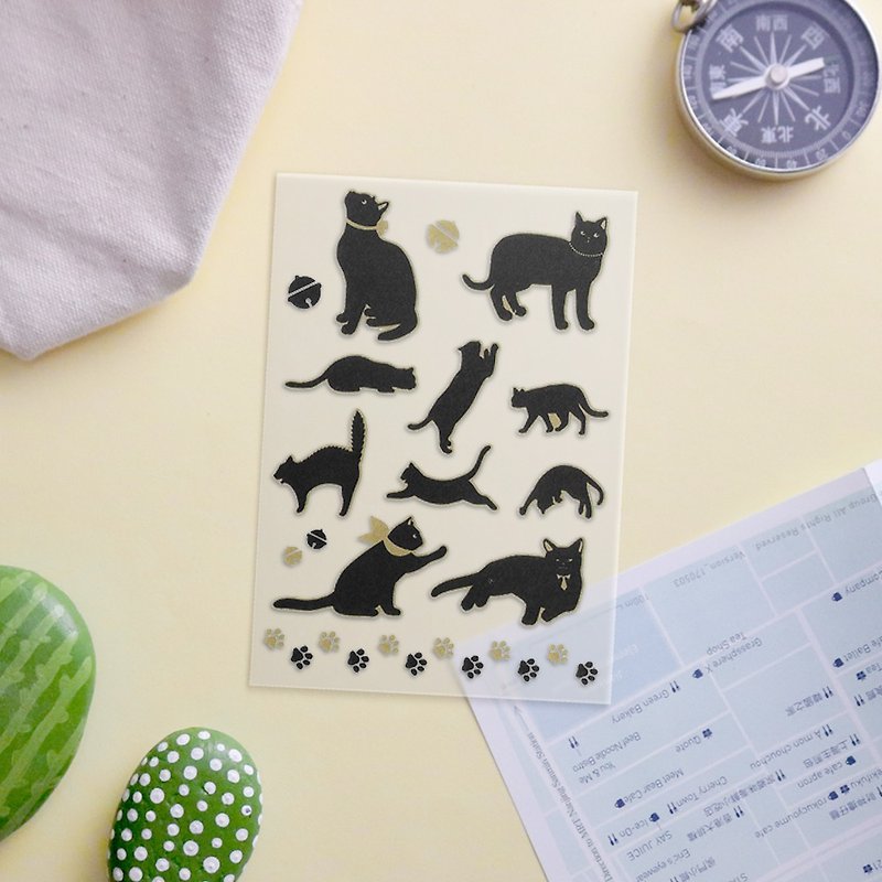 | Handmade DIY | Transfer stickers for irodo non-ironing cloth—cat action x black - Knitting, Embroidery, Felted Wool & Sewing - Plastic Black