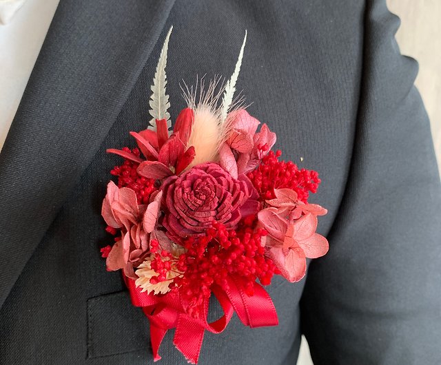 MAHU dry corsage-red fairy style - Shop mahustudio - Corsages - Pinkoi