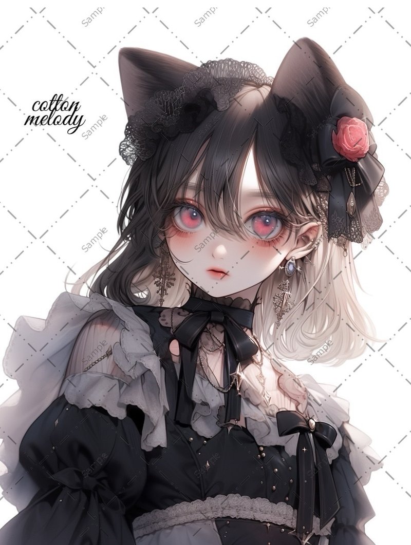 original sticker no.534 人物ステッカー オリジナルステッカー 人物ステッカー 女の子ステッカー オリジナル人物ステッカー - 貼紙 - 紙 