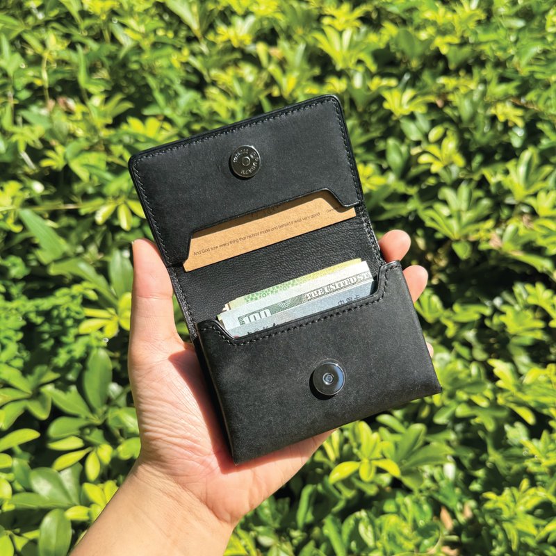 【Name Card Case】Black Pueblo | Business | Handmade Leather in Hong Kong - Card Holders & Cases - Genuine Leather Black