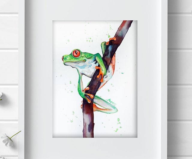 Read Eyed Tree Frog Realistic Painting -  Hong Kong