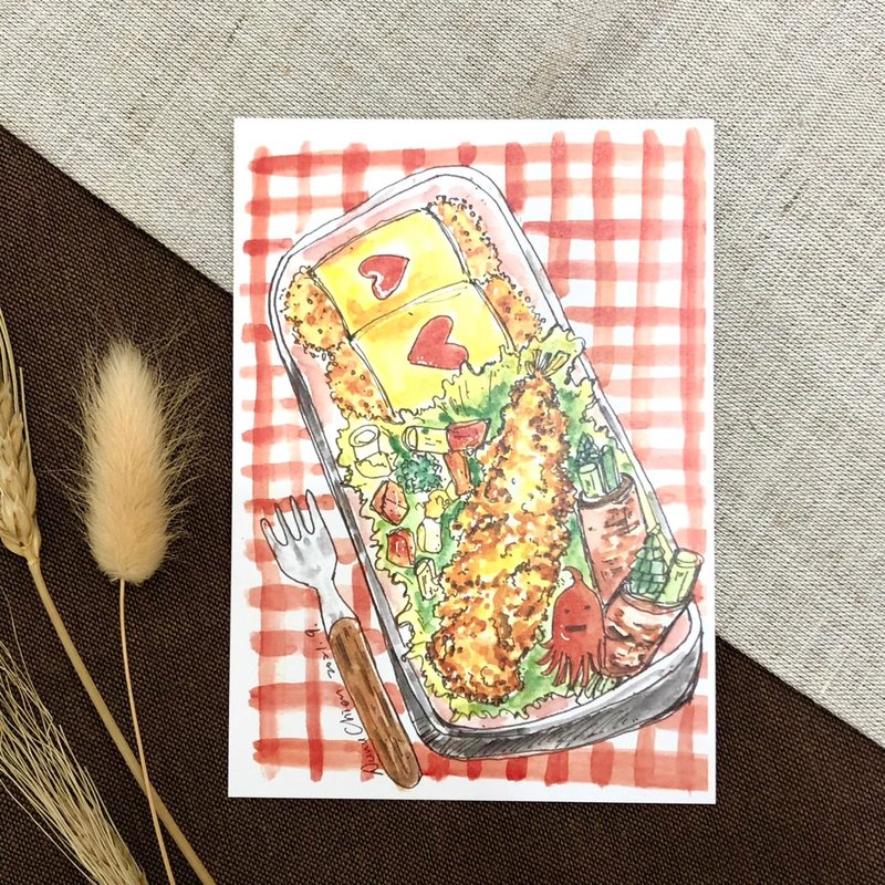 Fried Shrimp Bento/Postcard - การ์ด/โปสการ์ด - กระดาษ หลากหลายสี