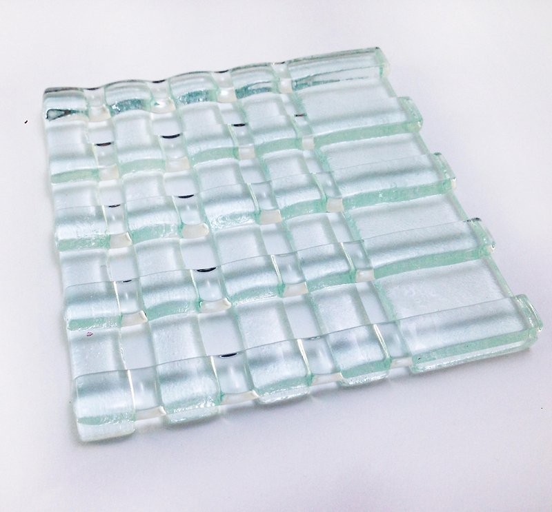 Woven glass coaster (transparent) - Coasters - Glass Transparent