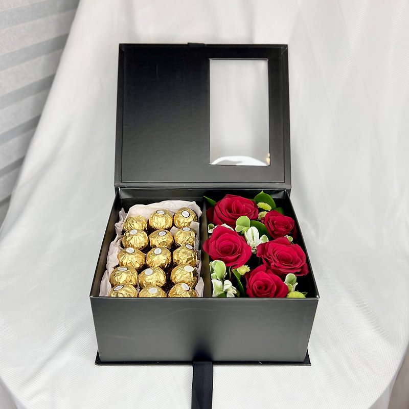 金沙玫瑰 | 巧克力鮮花花盒 - 花藝/盆栽/植栽 - 植物．花 紅色