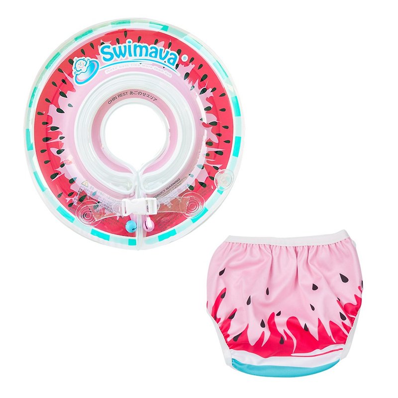 Swimava watermelon baby swimming collar/diaper suit set - ของเล่นเด็ก - พลาสติก หลากหลายสี