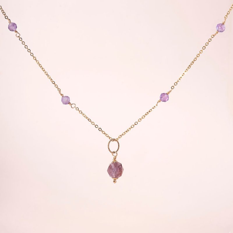 Star Diamond Purple Ghost 14K Gold Covered Necklace Gift - Necklaces - Crystal Purple