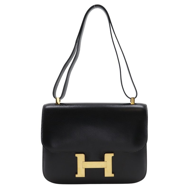 【日本直送】エルメス HERMES コンスタンス24 ショルダーバッグ ヴィンテージ ボックスカーフ 黒  レディース【中古】 - 側背包/斜背包 - 真皮 黑色