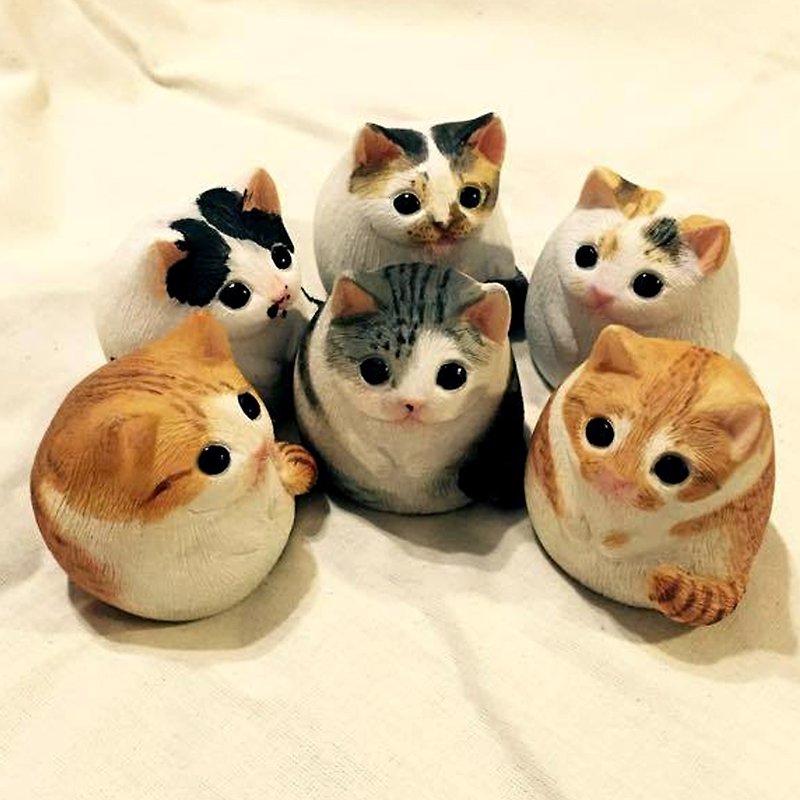 カスタマイズされた化学療法丸めシリーズ -  Cat K Cat / Kitten - 置物 - レジン 
